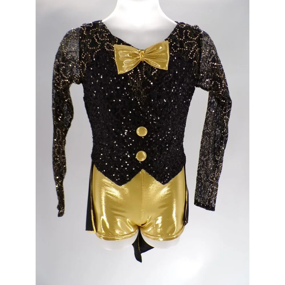 Pre-Owned Dance Costume Curtain Call J5264 XL Child Gold Jazz
